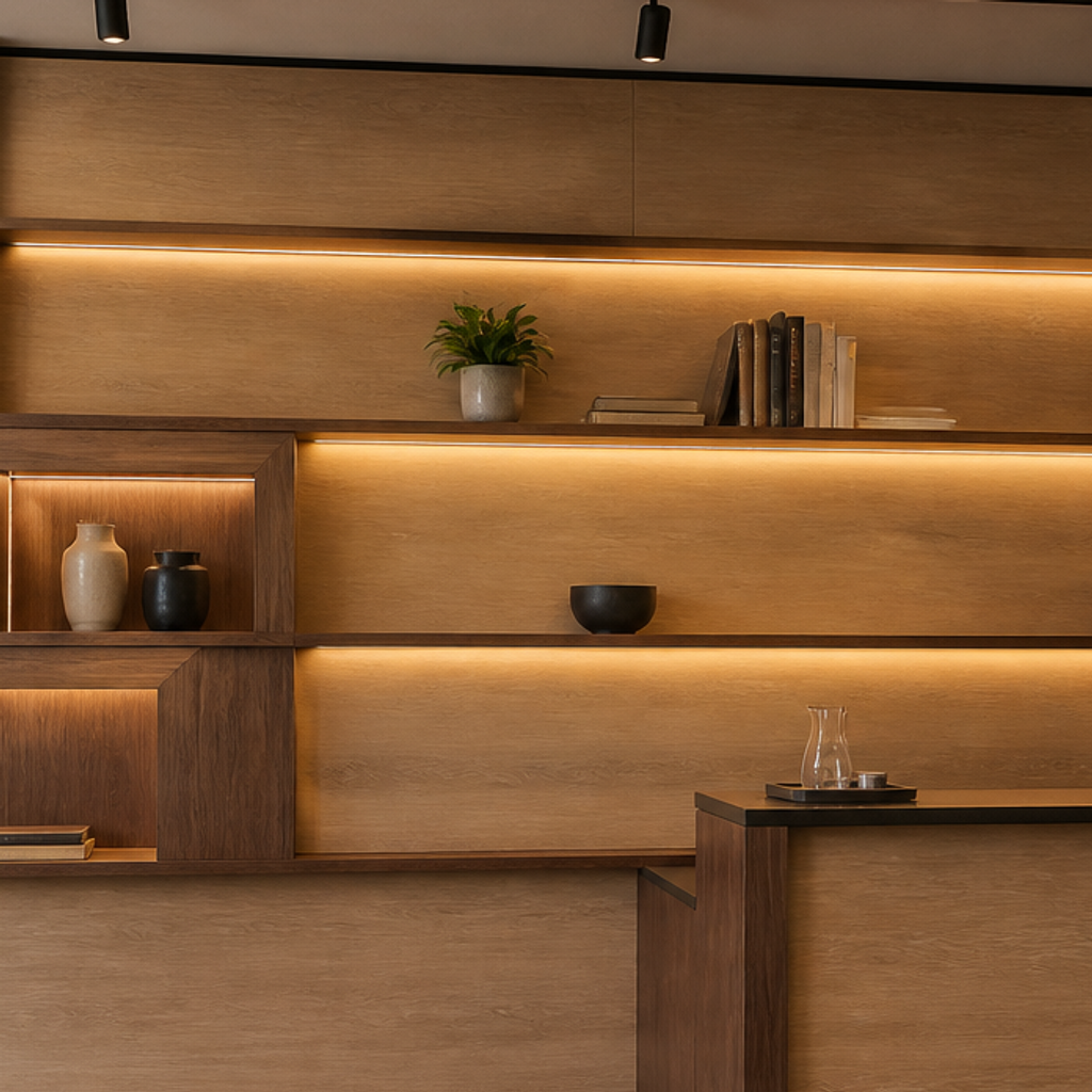 Parete Showroom e boutique Noce Profilo 4