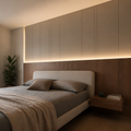 Boiserie dietro letto Noce Calma 1