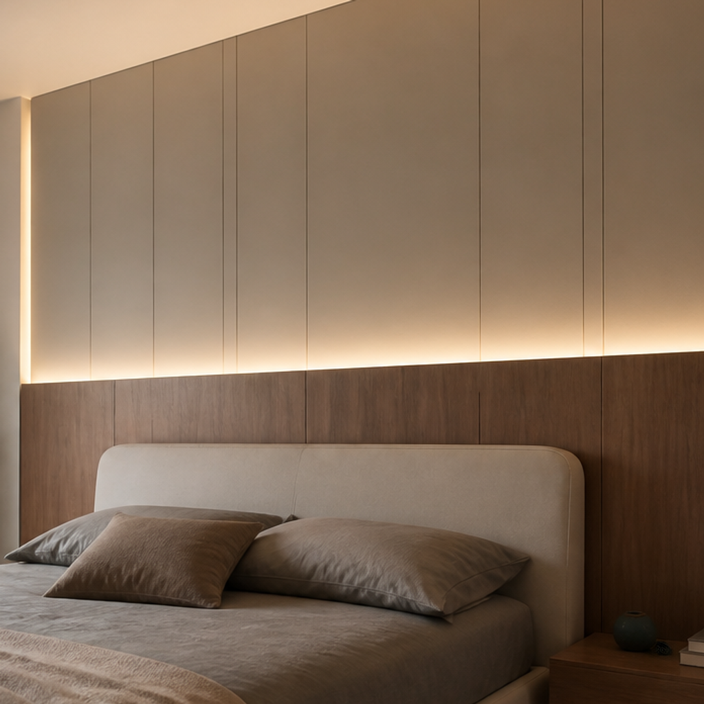 Boiserie dietro letto Noce Calma 4