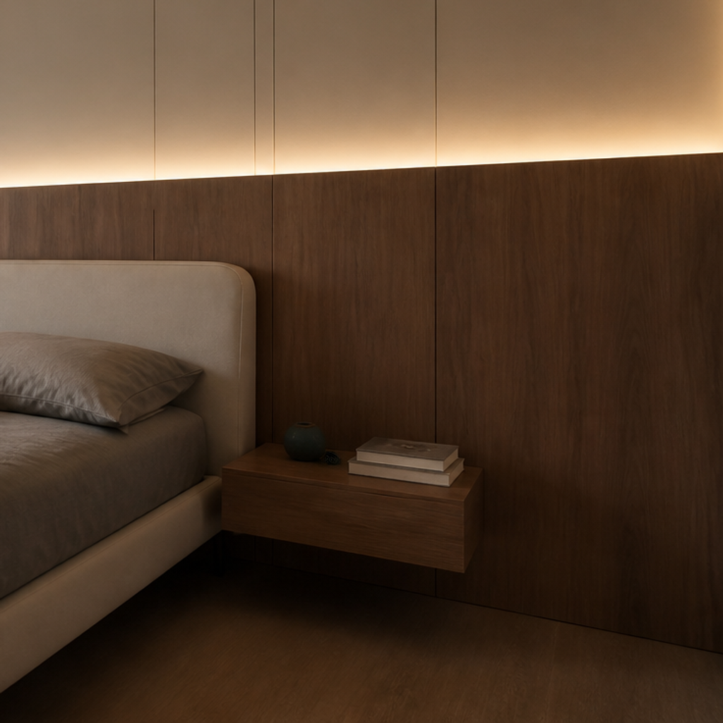 Boiserie dietro letto Noce Calma 5