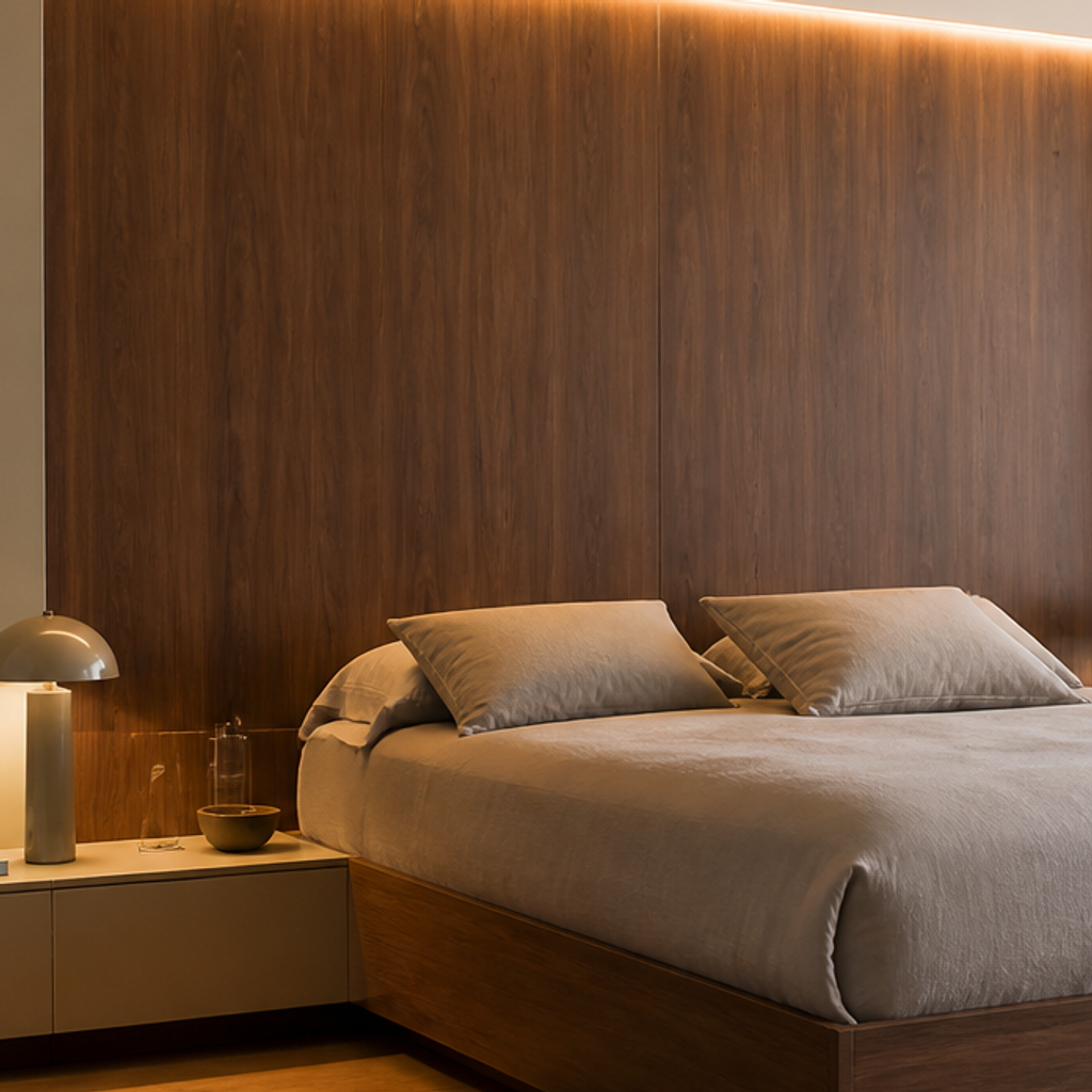 Boiserie dietro letto Noce Linea 4