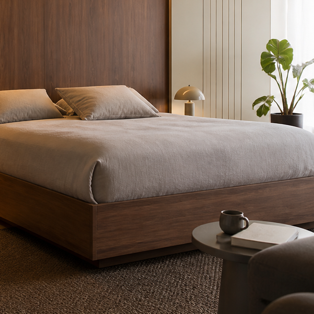 Boiserie dietro letto Noce Linea 5