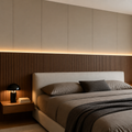 Boiserie dietro letto Noce Ritmo 1