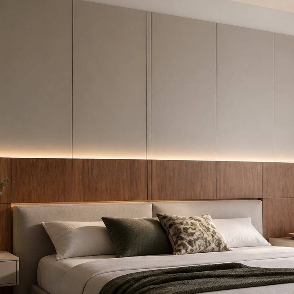 Boiserie dietro letto Noce Aria 4