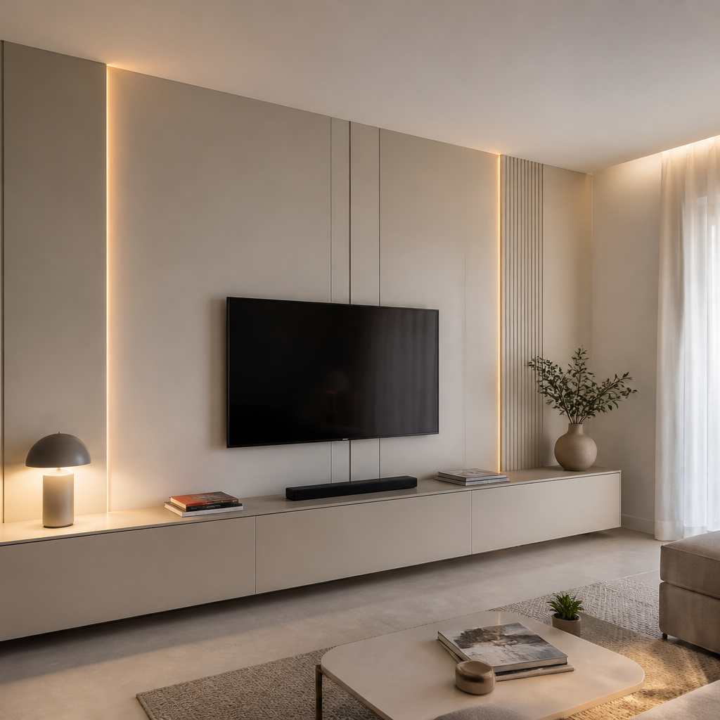Boiserie con LED Canapa Materia 1