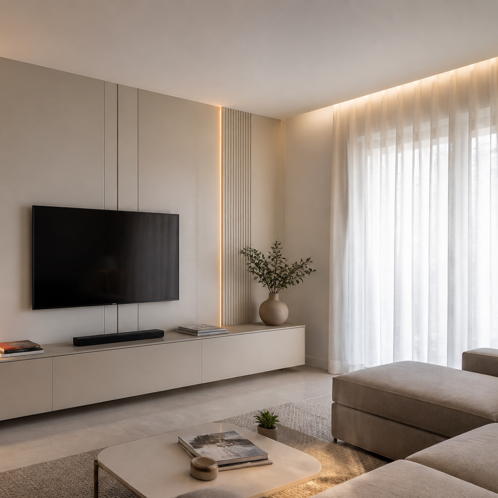 Boiserie con LED Canapa Materia 3