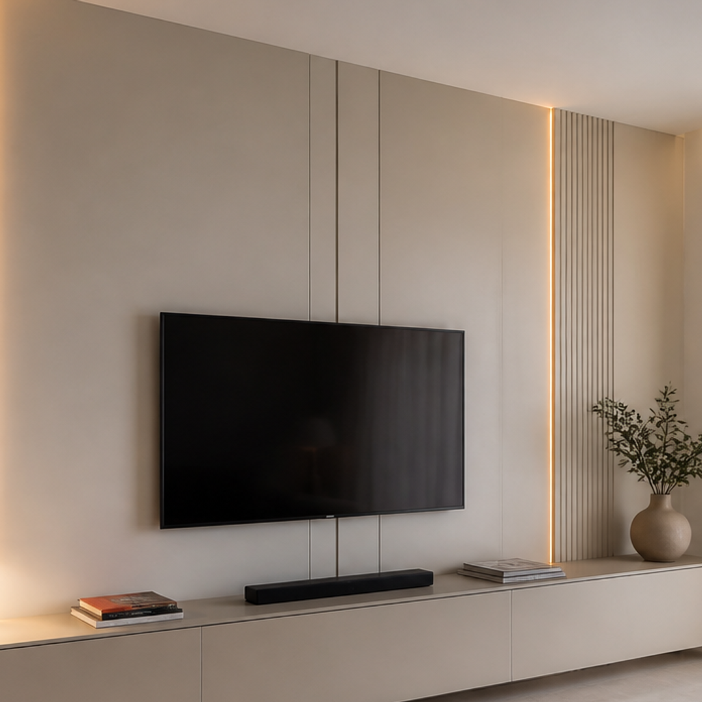 Boiserie con LED Canapa Materia 4