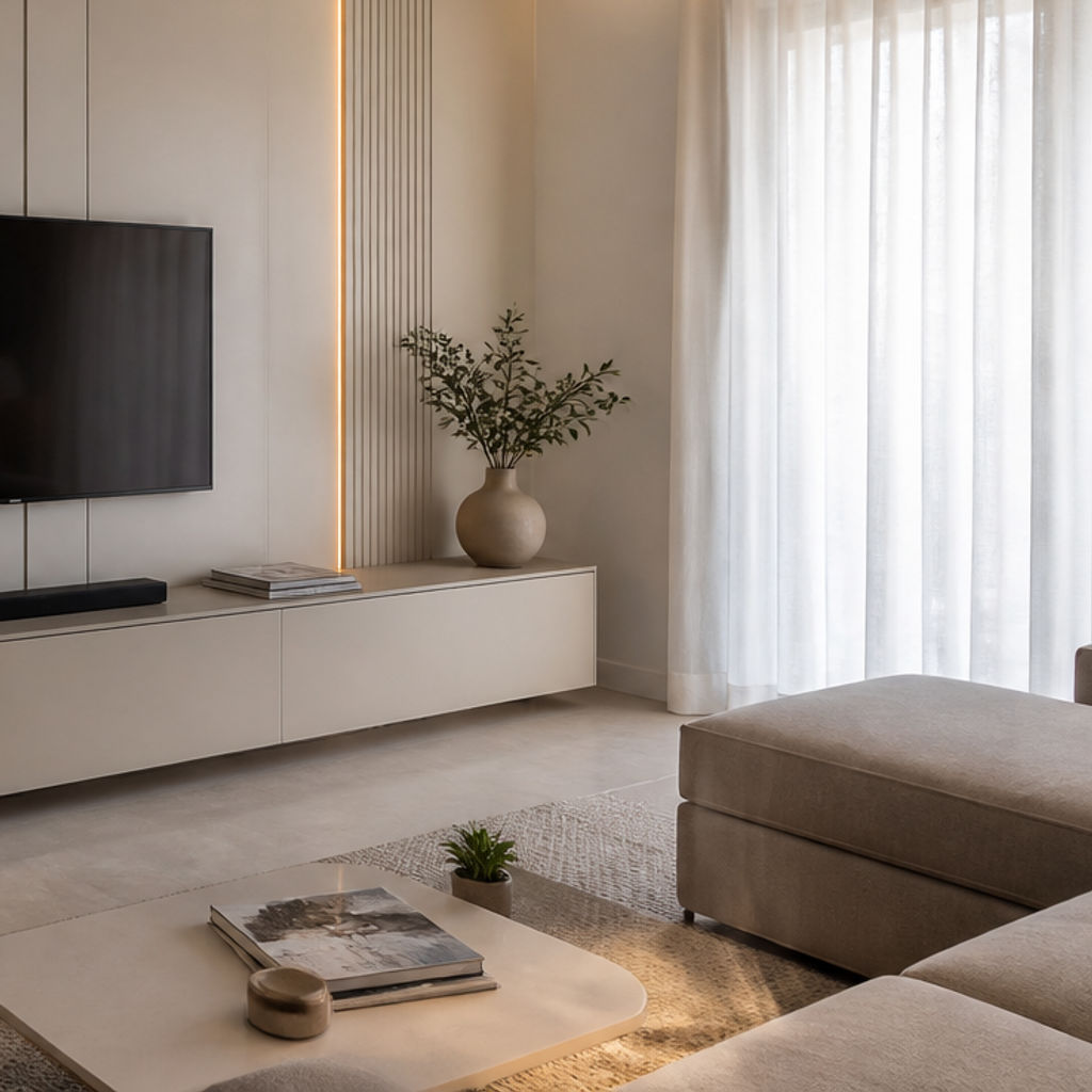 Boiserie con LED Canapa Materia 5