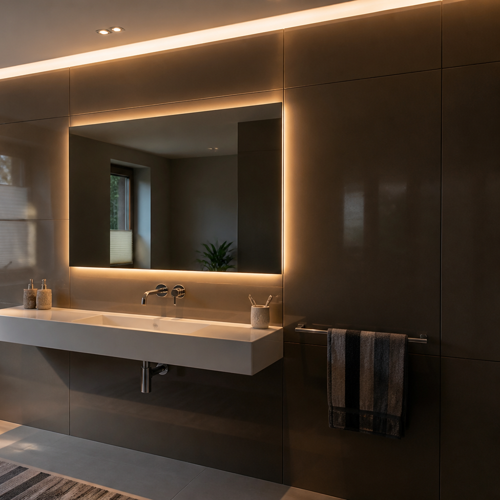 Parete Specchio con LED Naturale 3