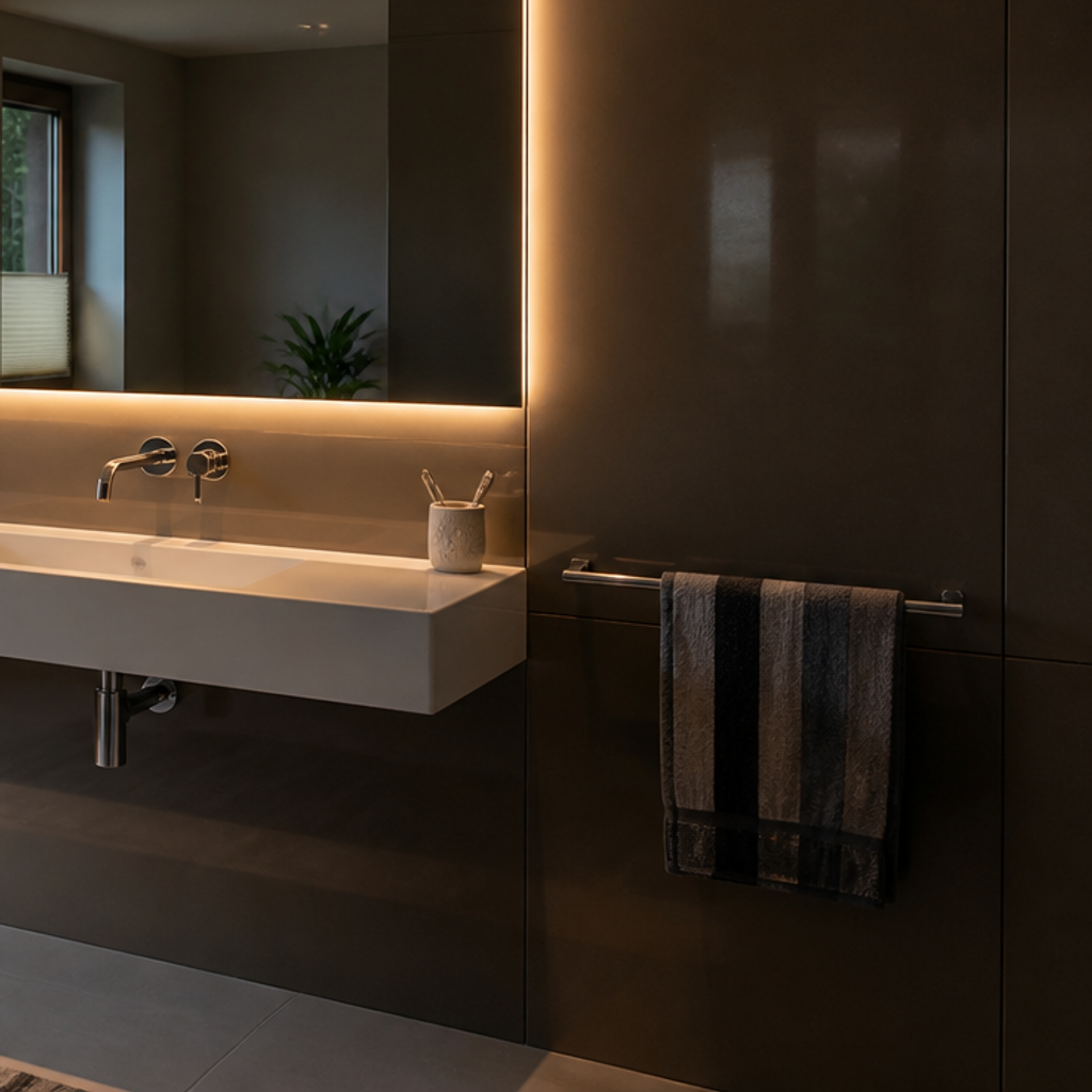 Parete Specchio con LED Naturale 5