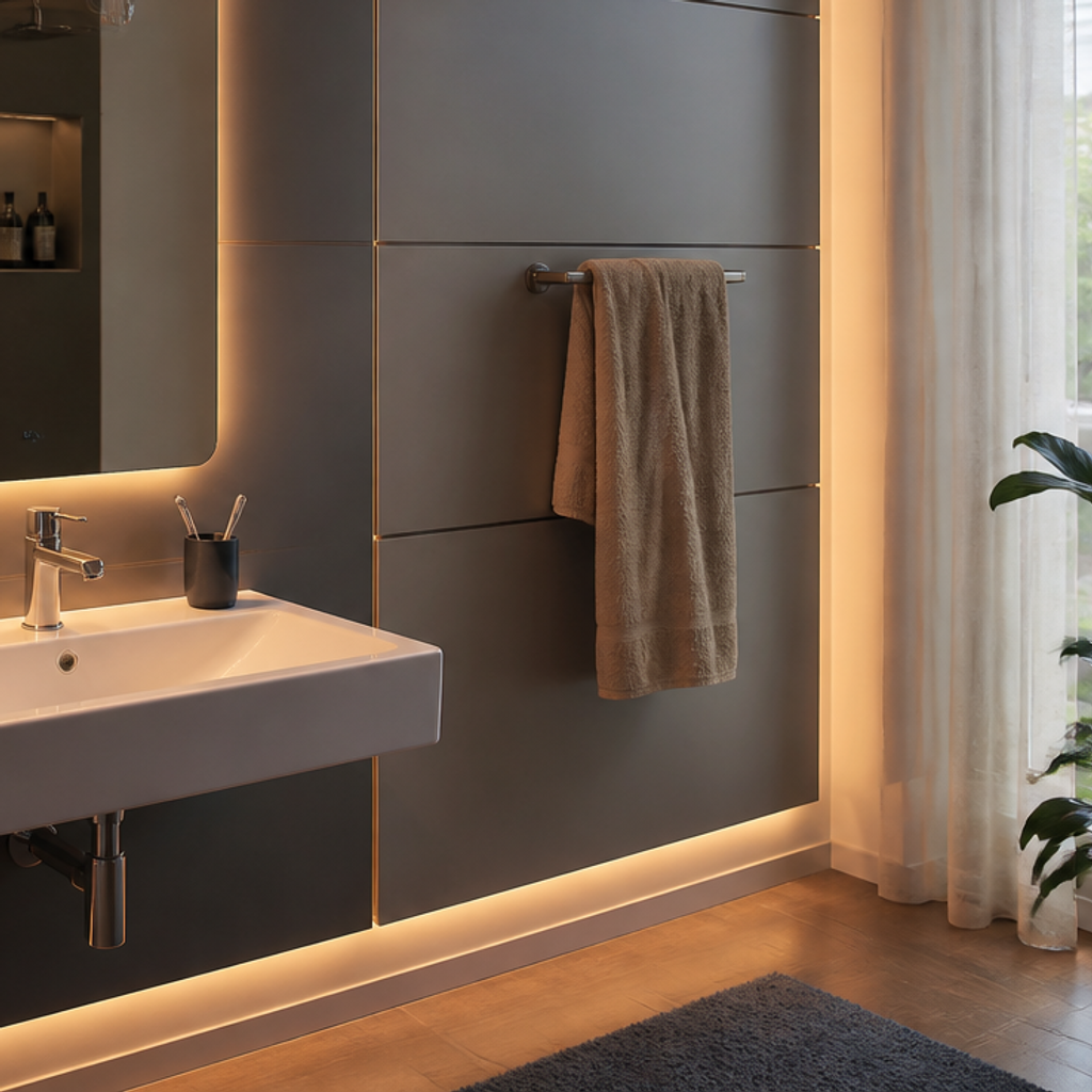 Parete Specchio con LED Forma 5