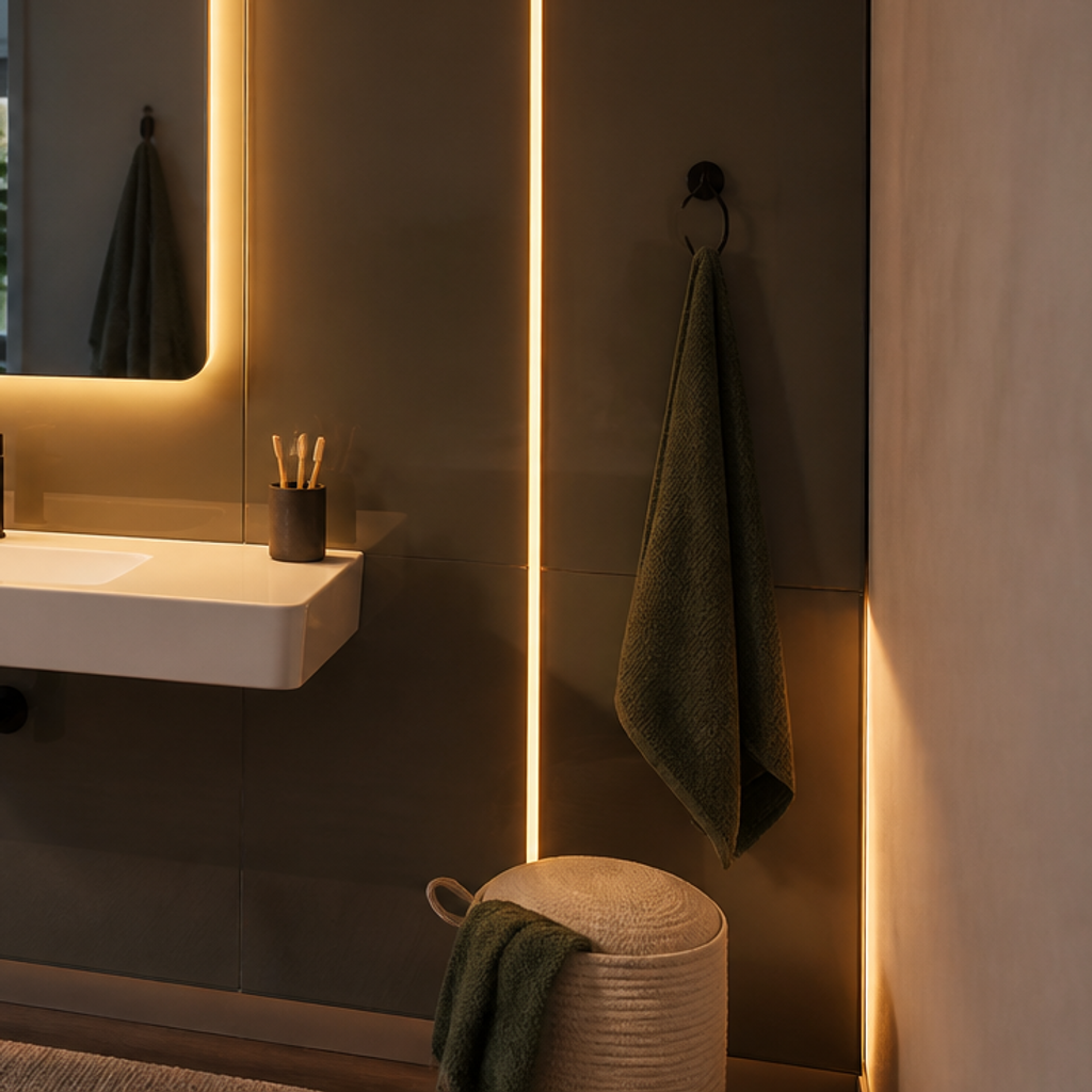 Parete Specchio con LED Casa 5