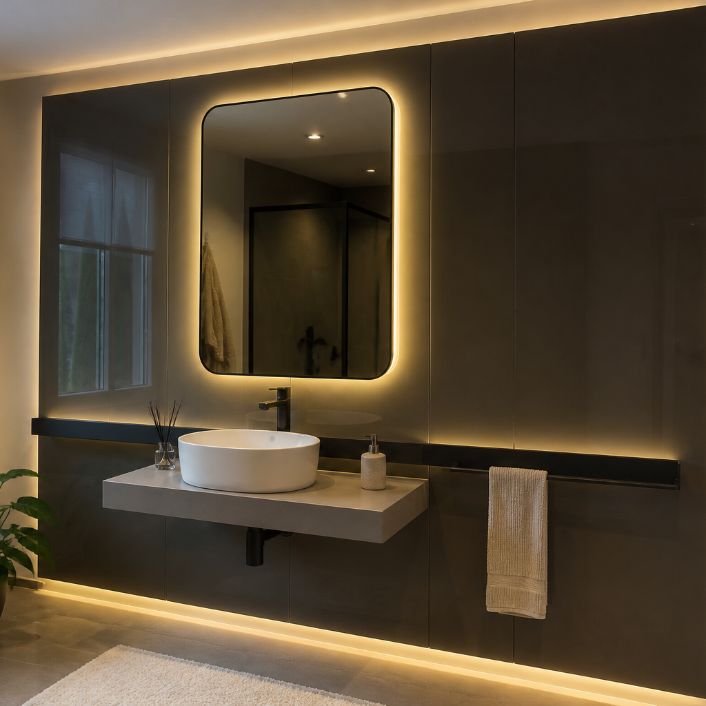 Parete Specchio con LED Atelier 1