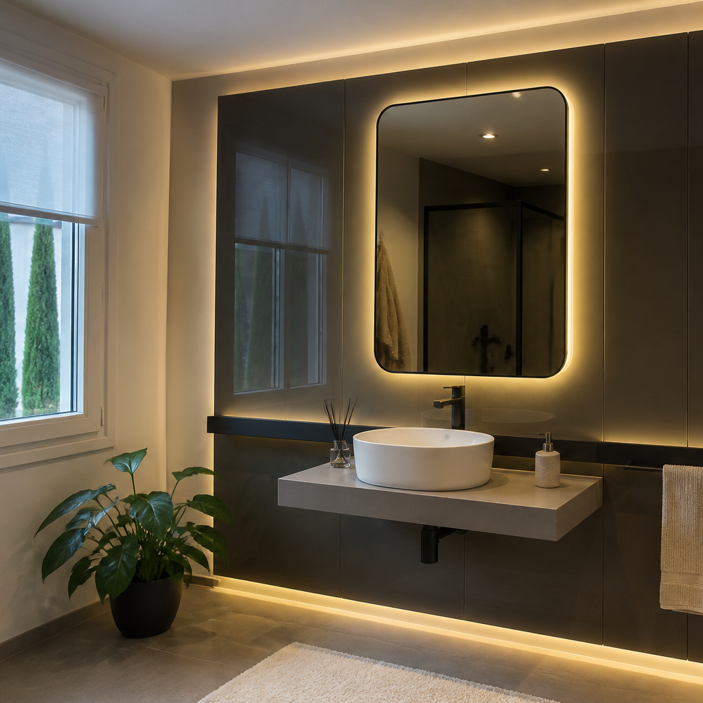 Parete Specchio con LED Atelier 2
