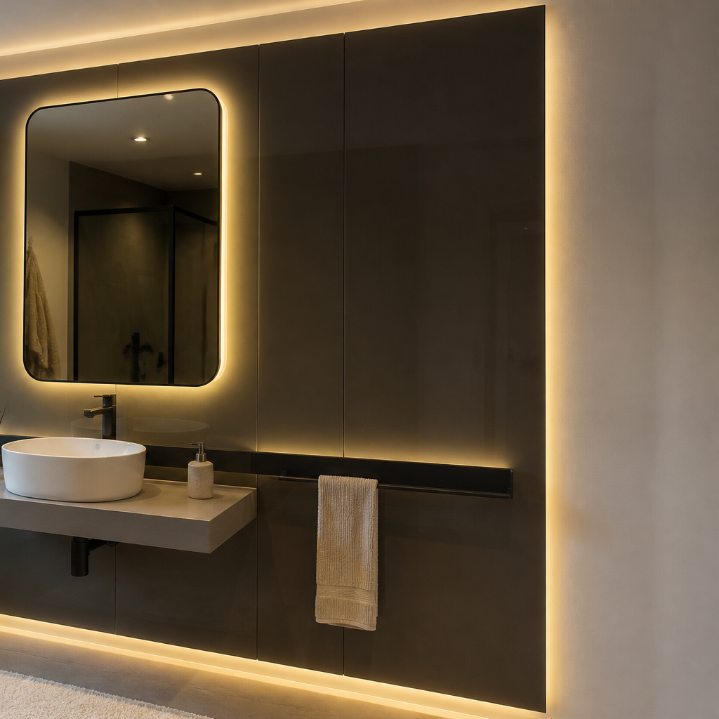 Parete Specchio con LED Atelier 3