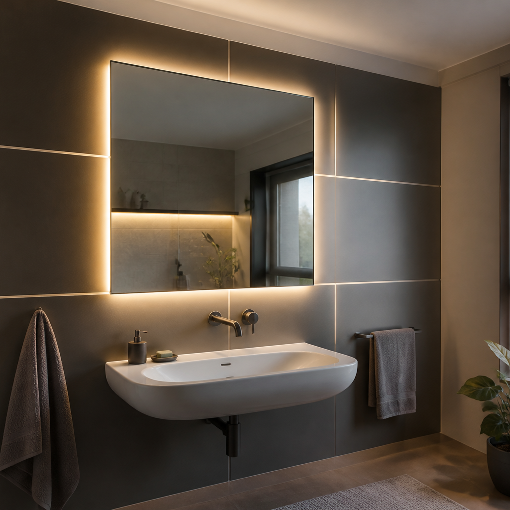 Parete Specchio con LED Calma 1