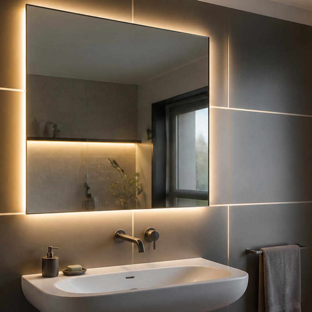 Parete Specchio con LED Calma 4