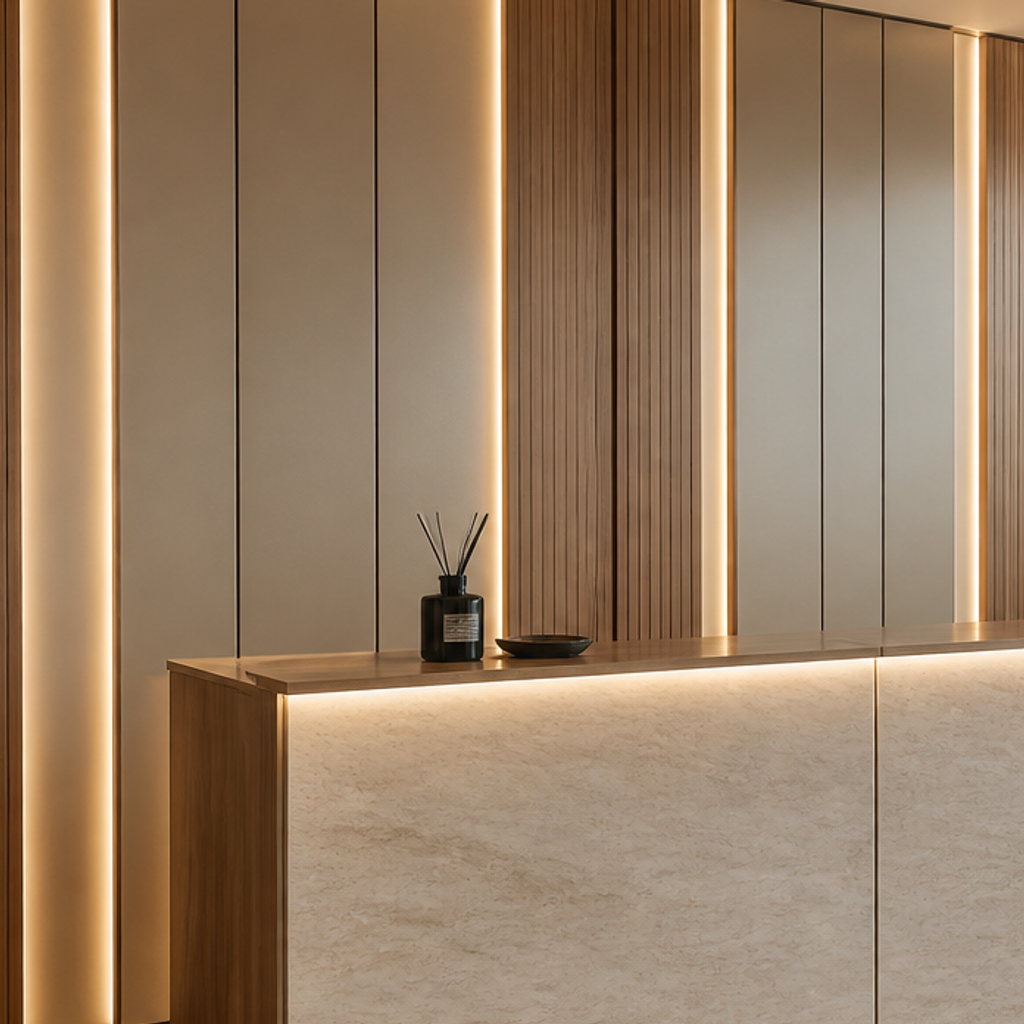 Parete reception Marmo Linea 4