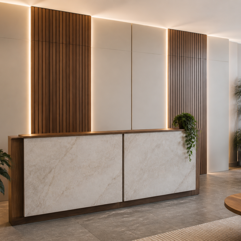 Parete reception Marmo Aria 1