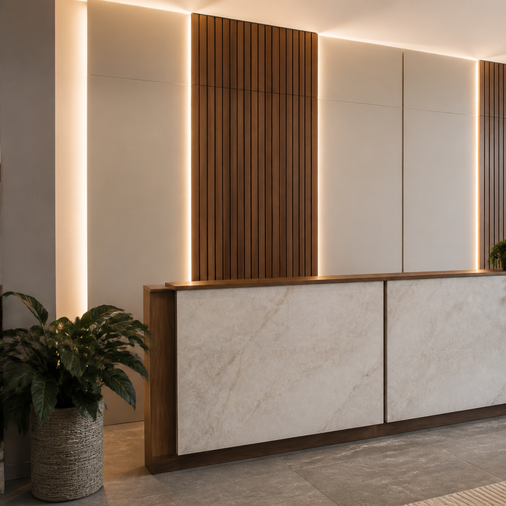 Parete reception Marmo Aria 2