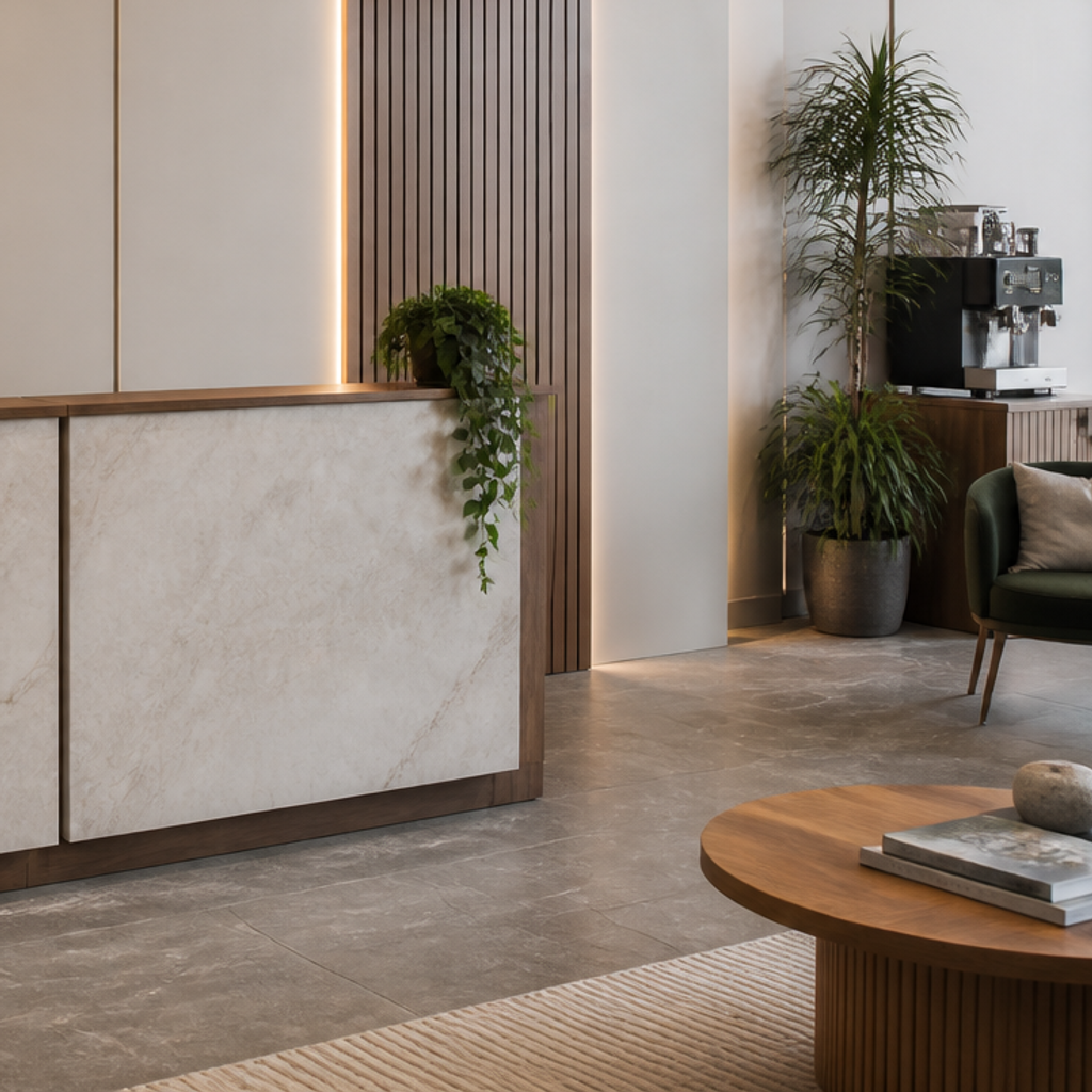 Parete reception Marmo Aria 5