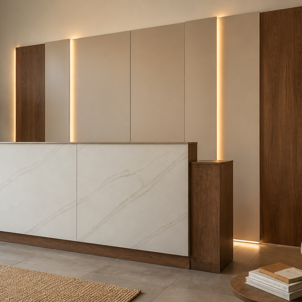 Parete reception Marmo Materia 1