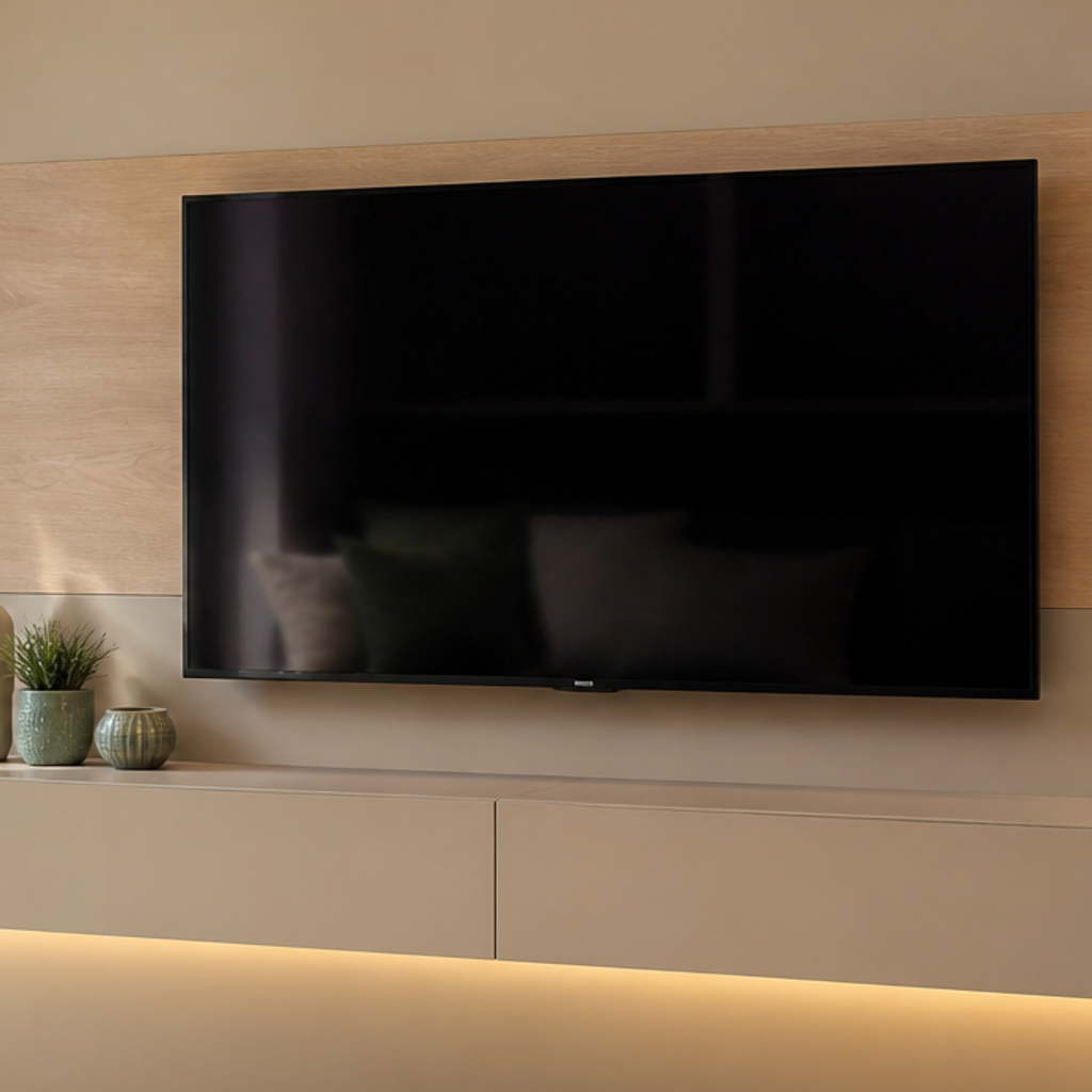 Parete TV con mobile sospeso Rovere Aria 4