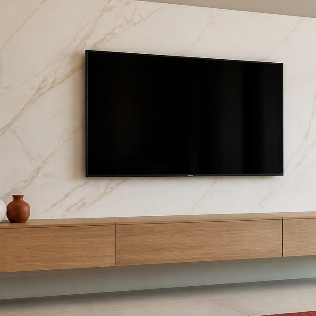 Parete TV effetto marmo Naturale 4