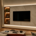 Parete TV effetto marmo Forma 1