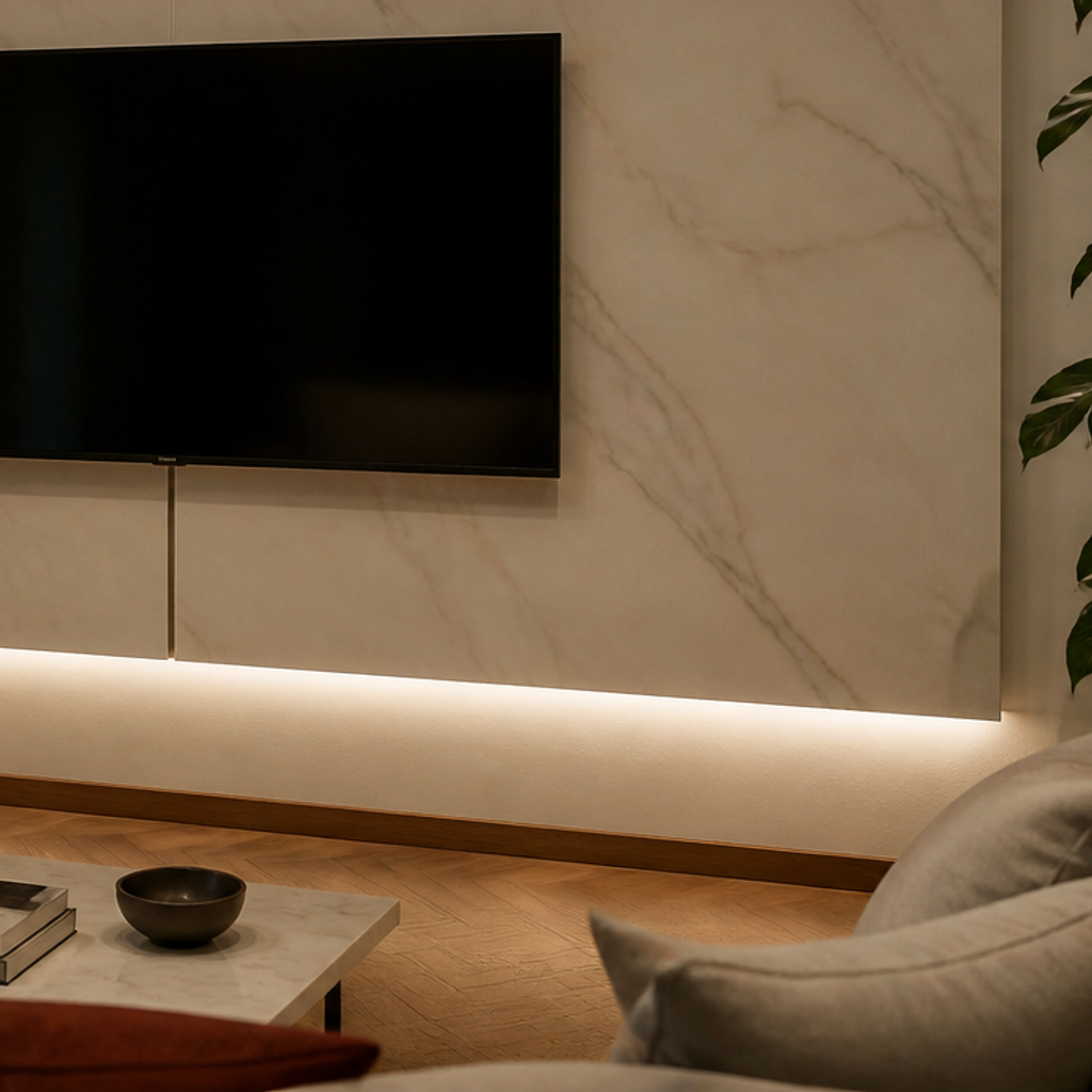 Parete TV effetto marmo Forma 5