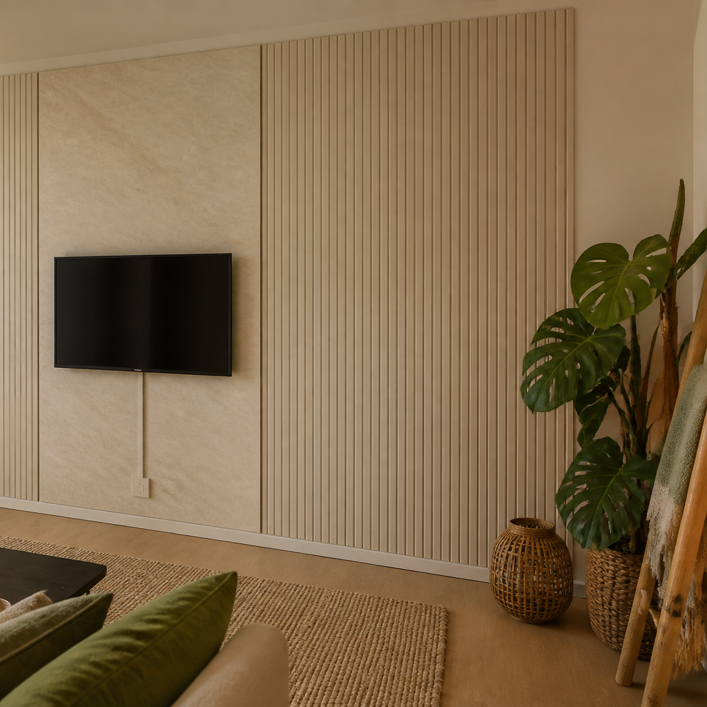 Parete TV effetto travertino Casa 3