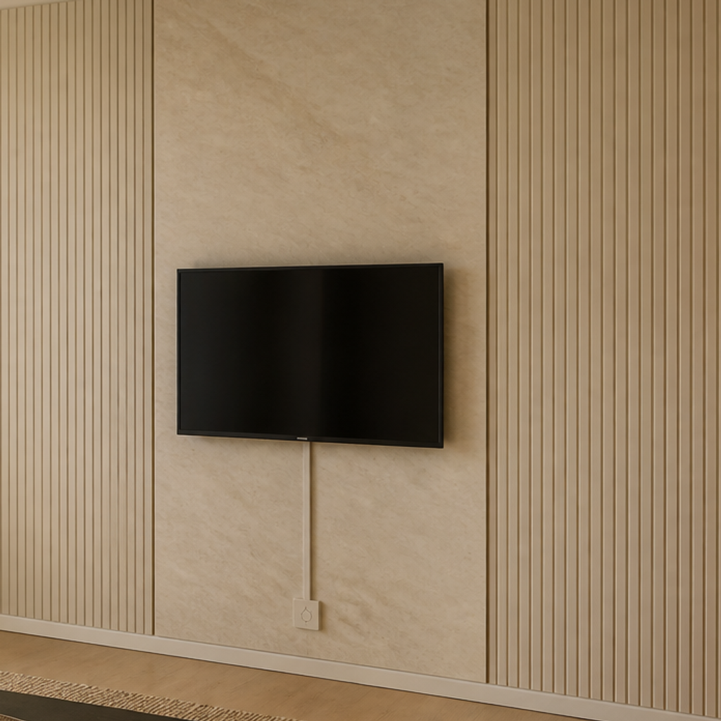 Parete TV effetto travertino Casa 4