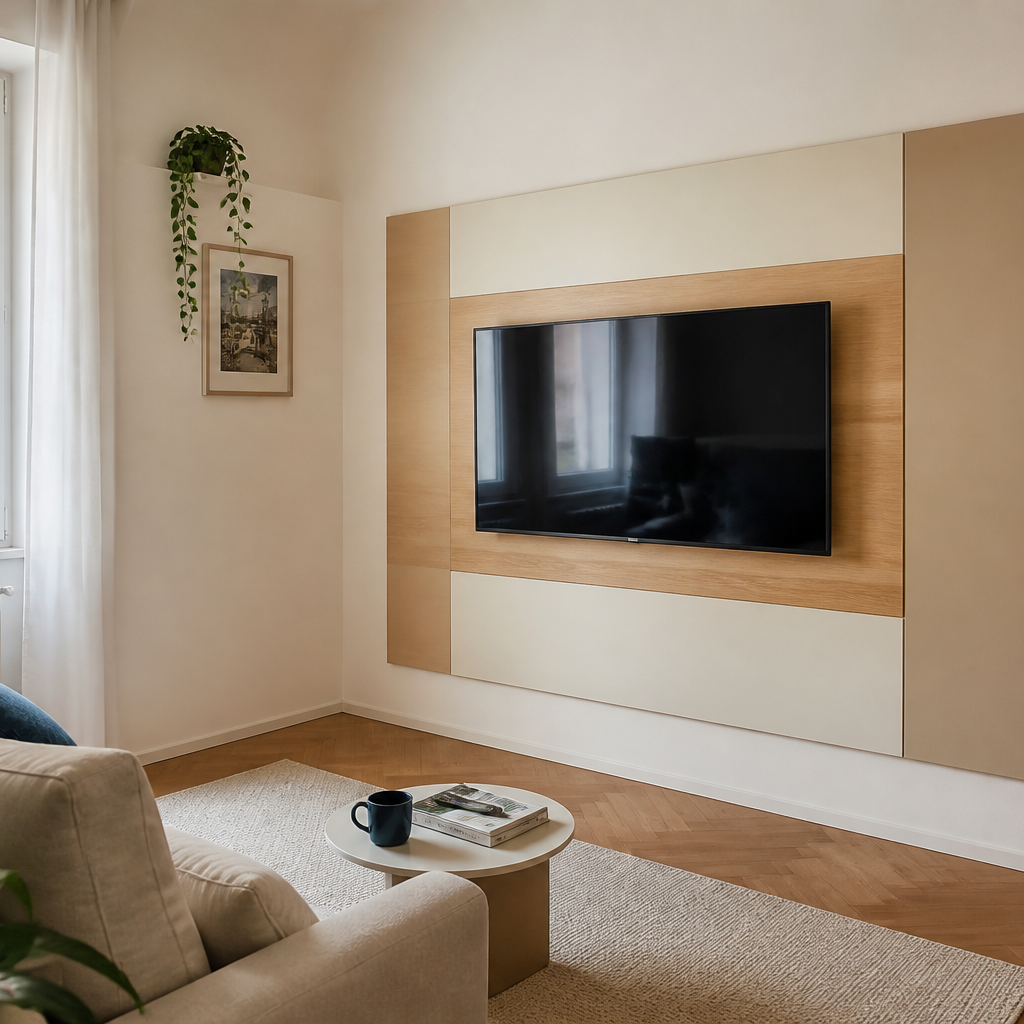 Parete TV compact apartment Rovere Materia 1