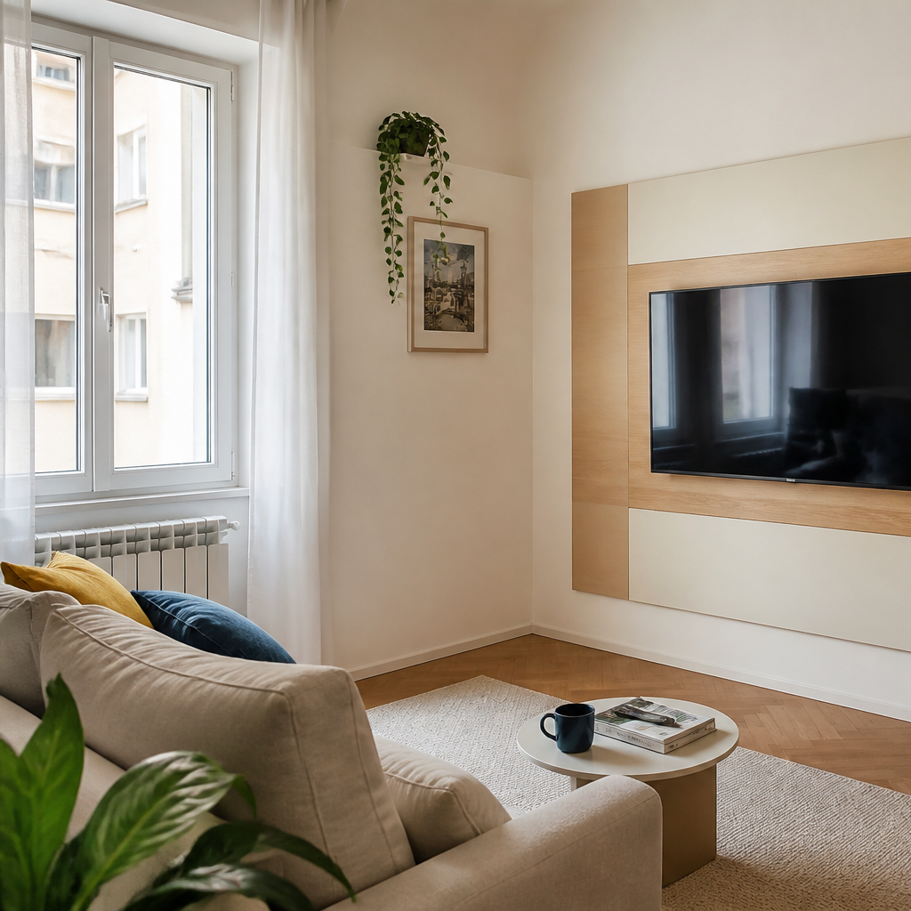 Parete TV compact apartment Rovere Materia 2