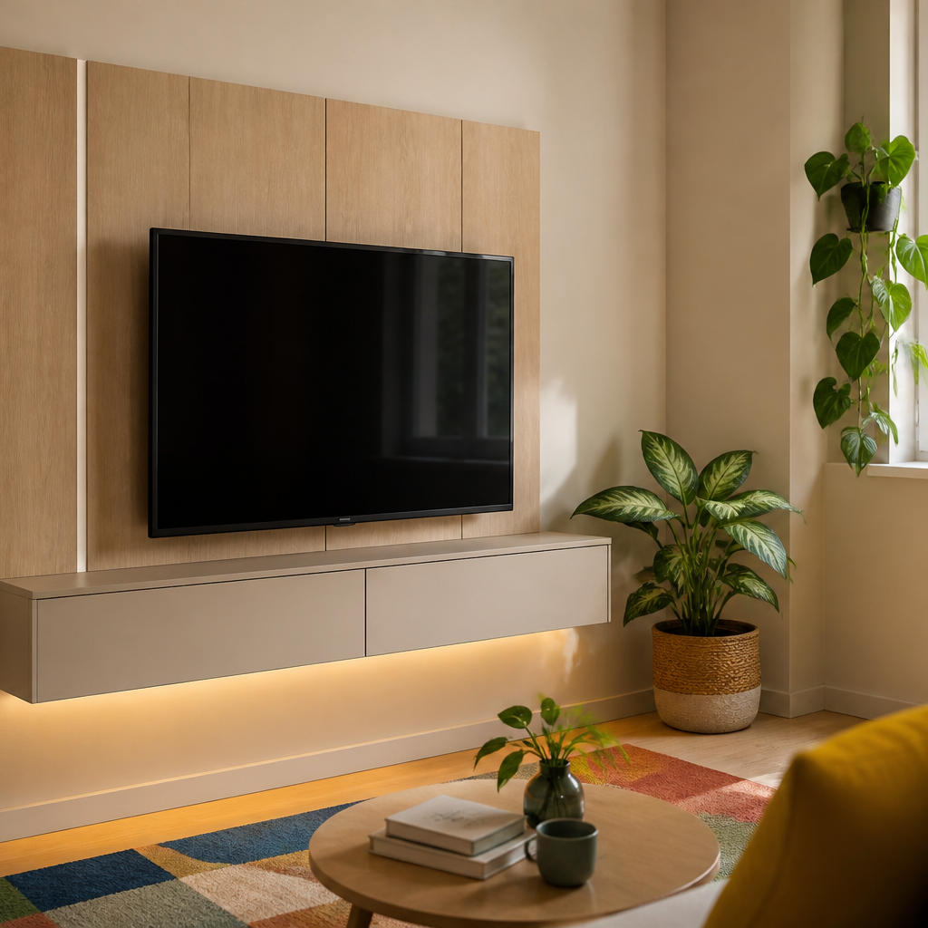 Parete TV compact apartment Rovere Profilo 1