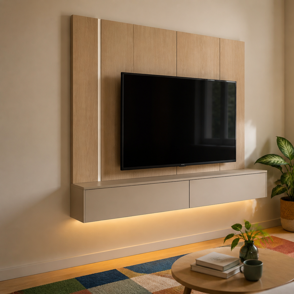 Parete TV compact apartment Rovere Profilo 2