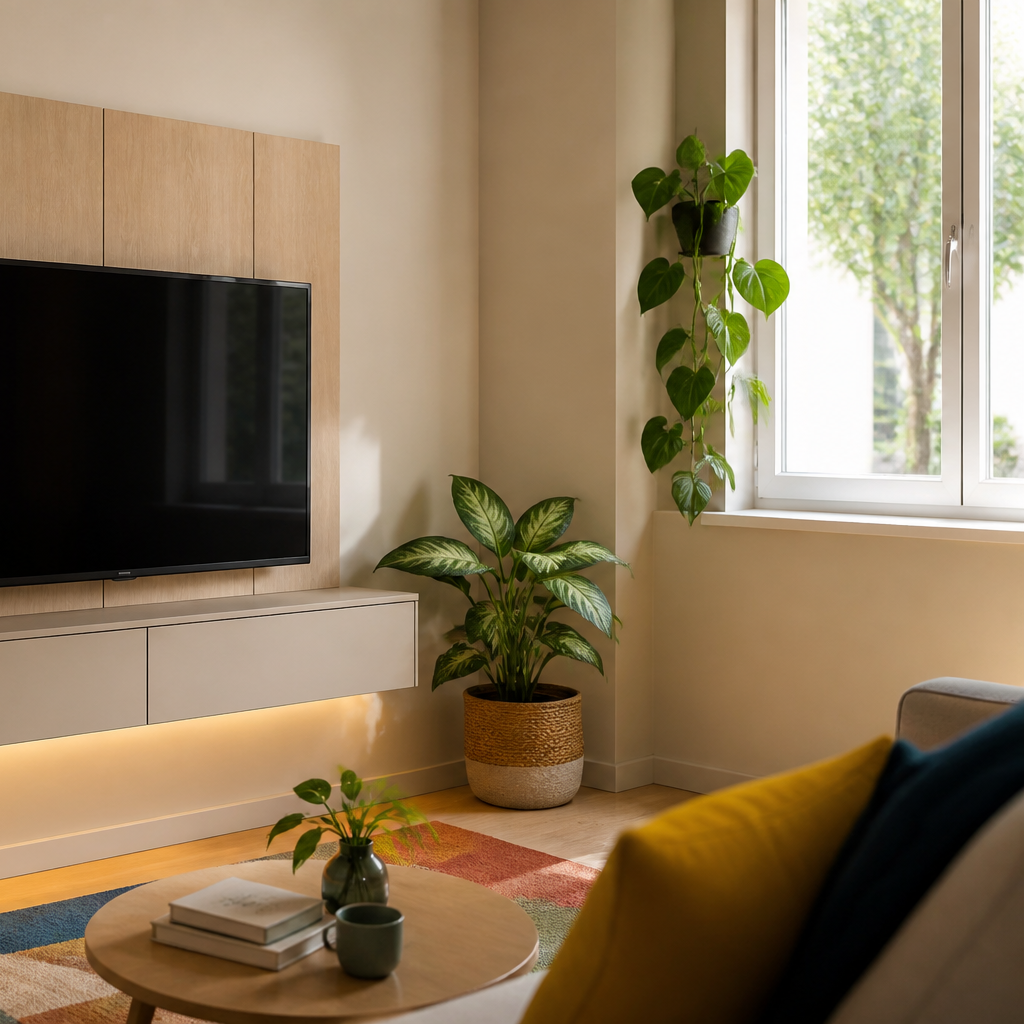 Parete TV compact apartment Rovere Profilo 3