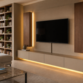 Parete TV full wall attrezzata Noce Forma 1