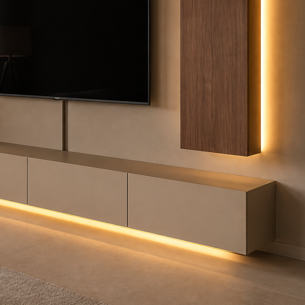 Parete TV full wall attrezzata Noce Forma 5