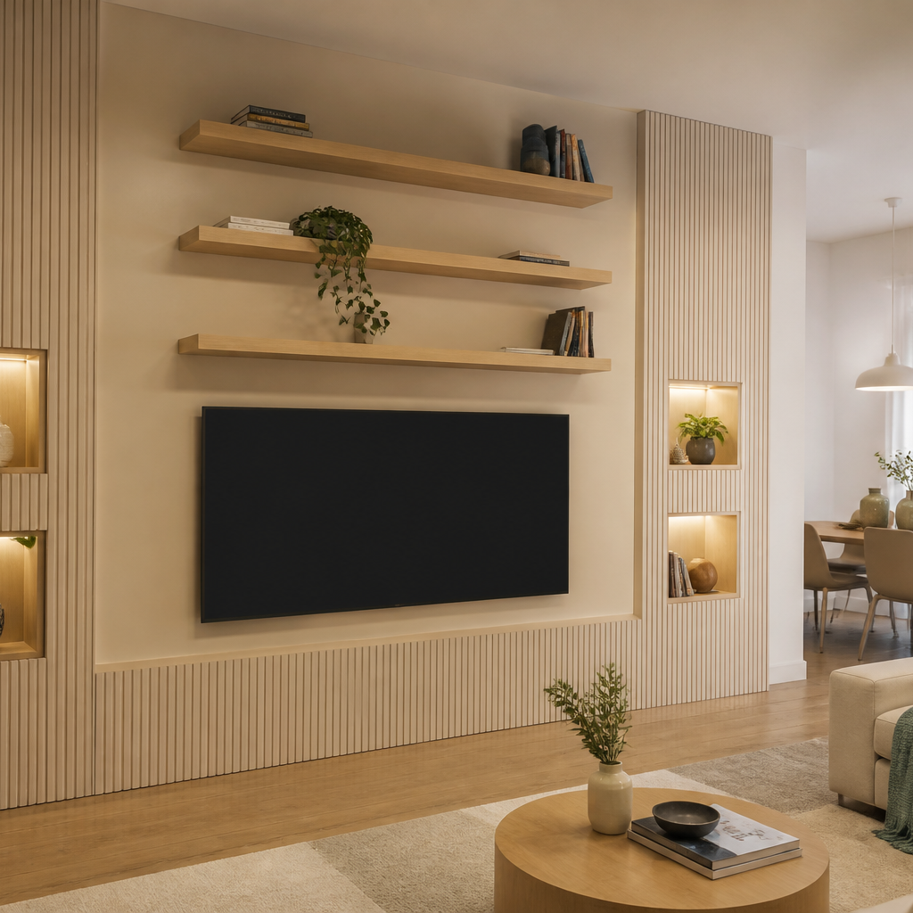 Parete TV full wall attrezzata Rovere Casa 1