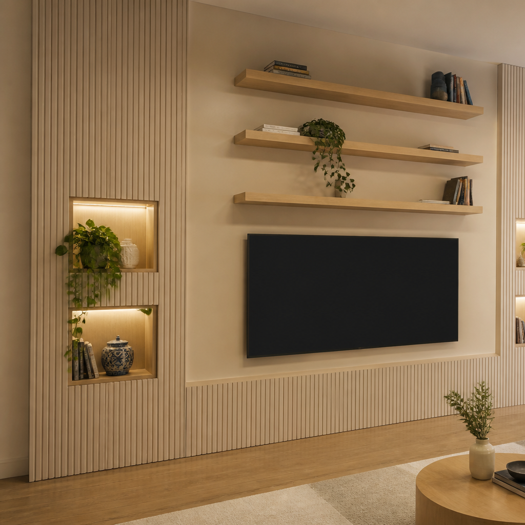 Parete TV full wall attrezzata Rovere Casa 2