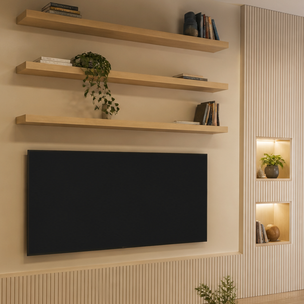 Parete TV full wall attrezzata Rovere Casa 4