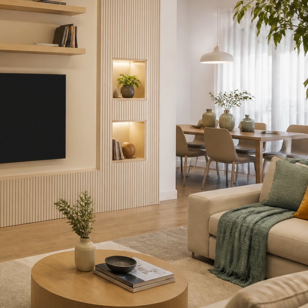 Parete TV full wall attrezzata Rovere Casa 5