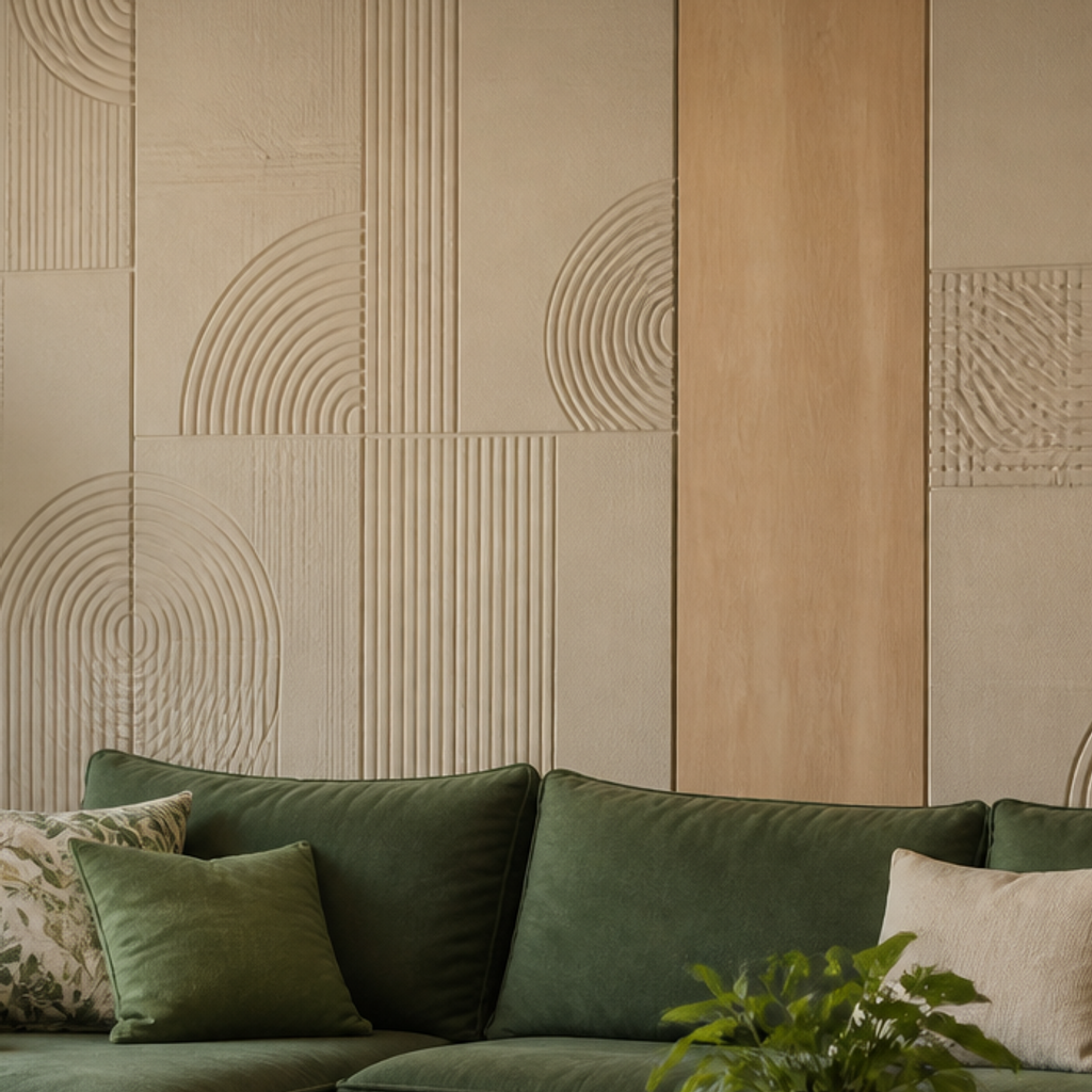 Parete geometrica fresata Rovere Forma 4