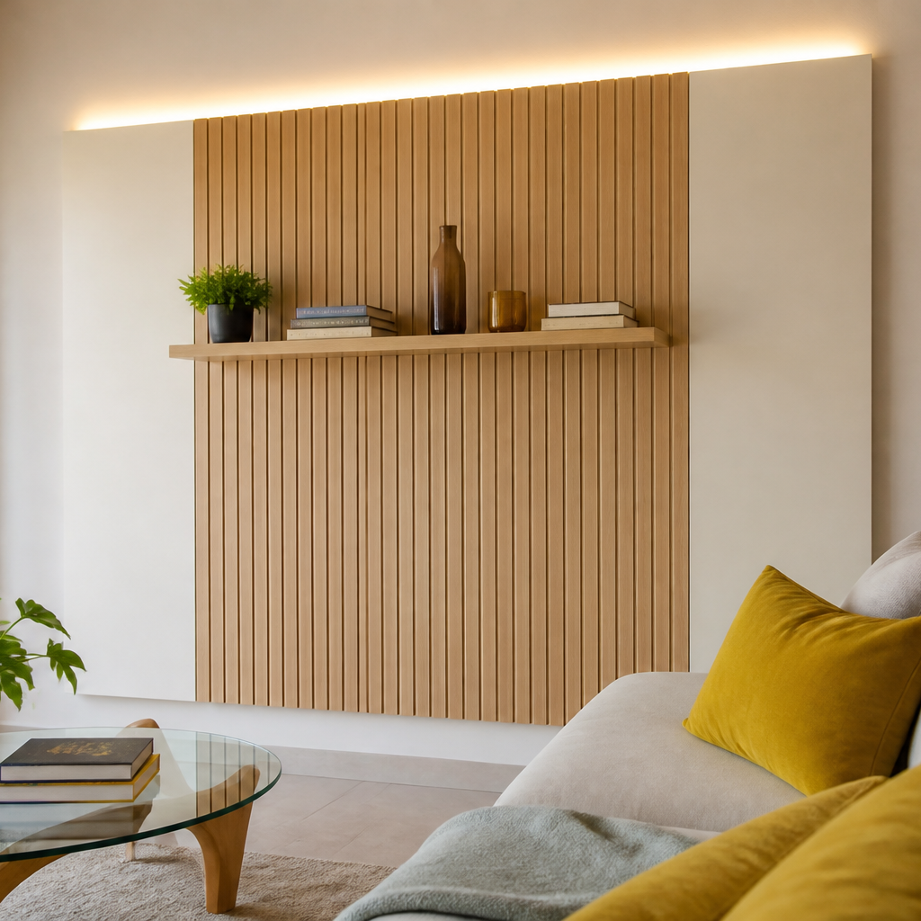 Parete con LED laterale Rovere Calma 1