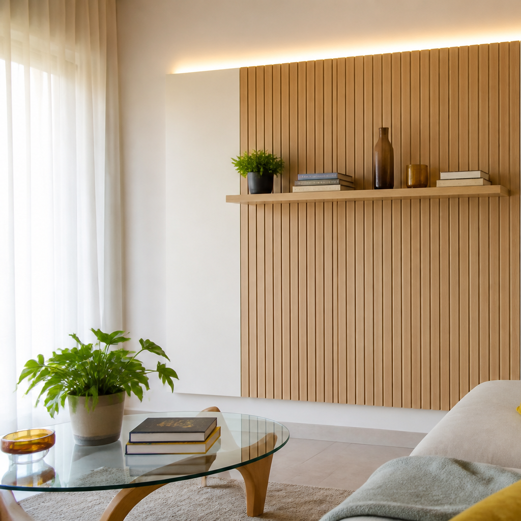 Parete con LED laterale Rovere Calma 2