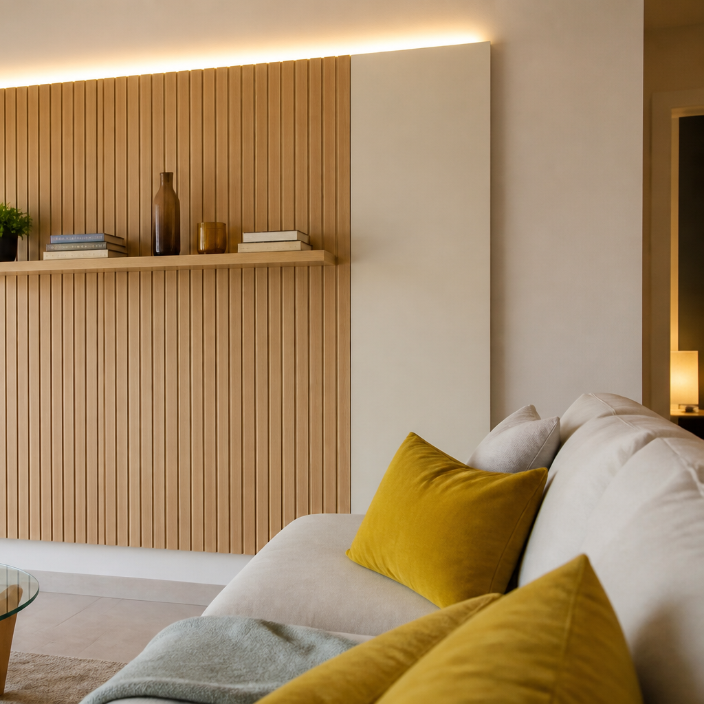 Parete con LED laterale Rovere Calma 3