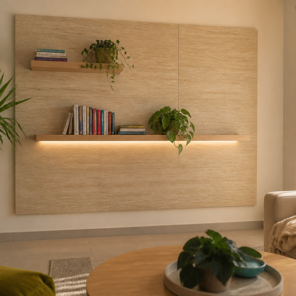 Parete effetto pietra Travertino Atelier 1