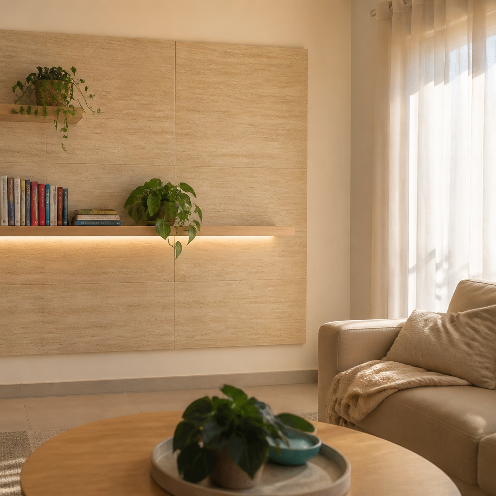 Parete effetto pietra Travertino Atelier 3