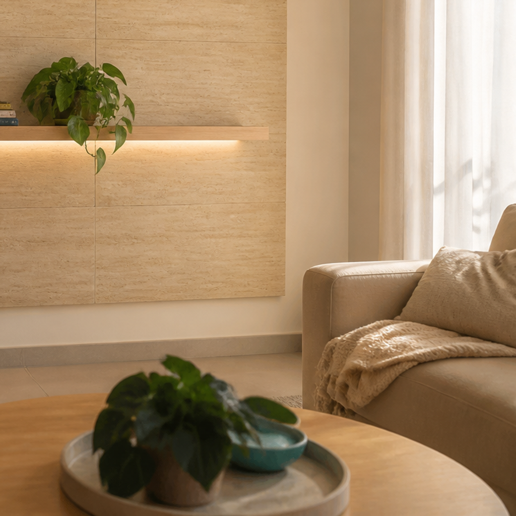 Parete effetto pietra Travertino Atelier 5